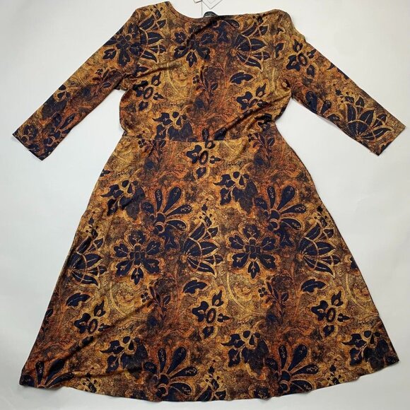 Peruvian Connection Womens Beatrice Dress Multicolor Size L Floral Knit - Picture 2 of 5